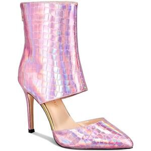 THINGS II COME Women's Iridescent Pink Snake Jelyn Luxurious Shooties 7.5
